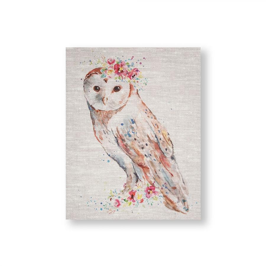 Rahmenloses Gemälde - 105388, Watercolour Floral Owl, Graham & Brown