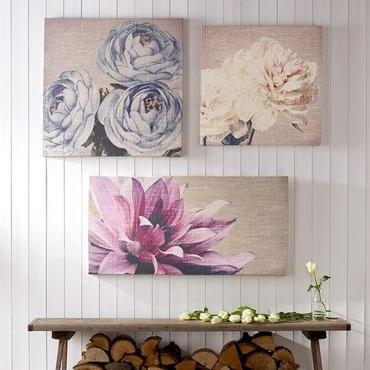 Rahmenloses Gemälde - Teal Floral Trio 41-714, Wall Art, Graham Brown