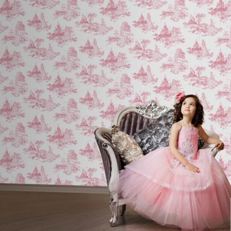 Kindertapete - Children's Wallpaper Disney Princesz 70-233, Princess Pink Toile